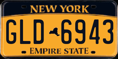 NY license plate GLD6943