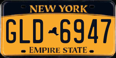 NY license plate GLD6947