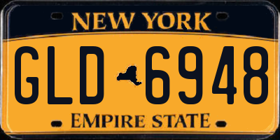 NY license plate GLD6948