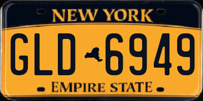 NY license plate GLD6949