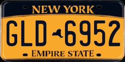 NY license plate GLD6952
