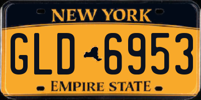 NY license plate GLD6953
