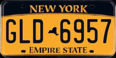 NY license plate GLD6957