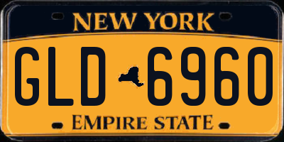 NY license plate GLD6960
