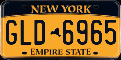 NY license plate GLD6965