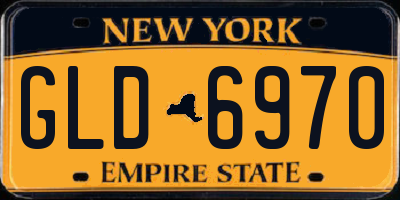 NY license plate GLD6970