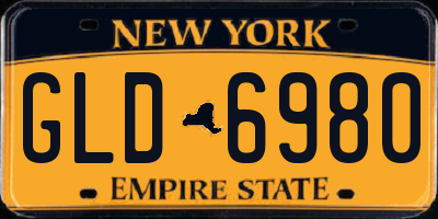 NY license plate GLD6980