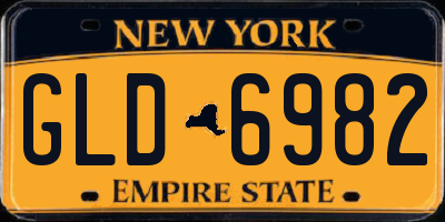 NY license plate GLD6982