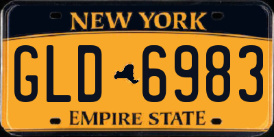 NY license plate GLD6983