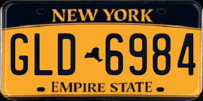 NY license plate GLD6984