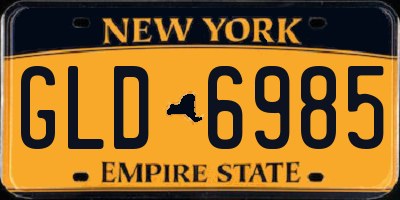 NY license plate GLD6985