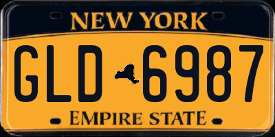 NY license plate GLD6987