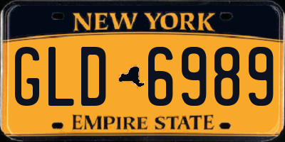 NY license plate GLD6989