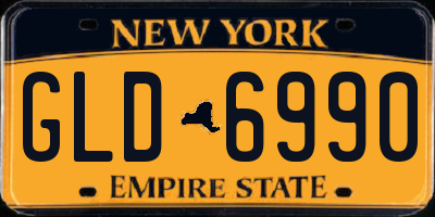 NY license plate GLD6990