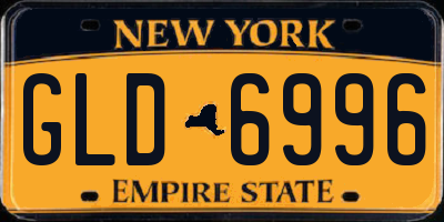 NY license plate GLD6996