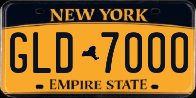 NY license plate GLD7000