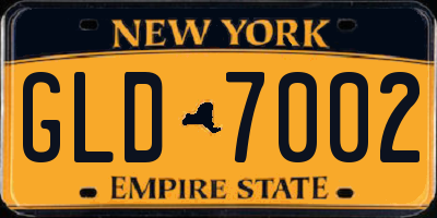NY license plate GLD7002