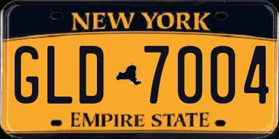 NY license plate GLD7004