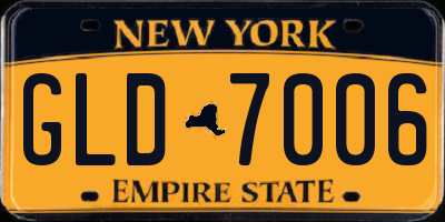 NY license plate GLD7006