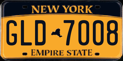 NY license plate GLD7008