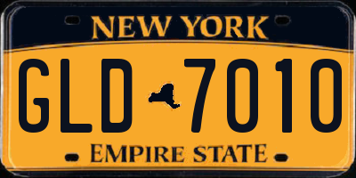 NY license plate GLD7010