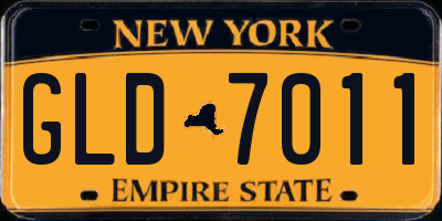 NY license plate GLD7011