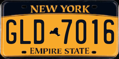 NY license plate GLD7016