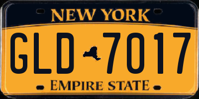 NY license plate GLD7017