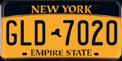 NY license plate GLD7020