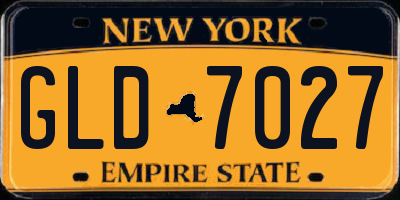 NY license plate GLD7027