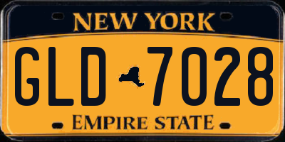 NY license plate GLD7028