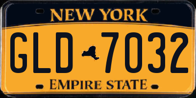 NY license plate GLD7032