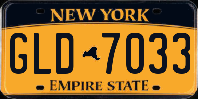 NY license plate GLD7033