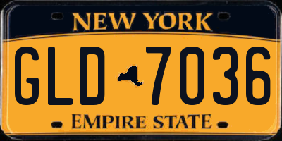 NY license plate GLD7036