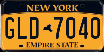 NY license plate GLD7040