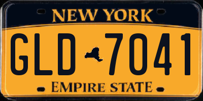 NY license plate GLD7041