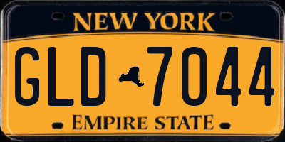 NY license plate GLD7044