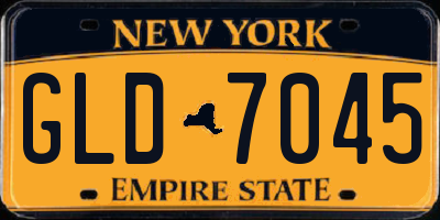 NY license plate GLD7045