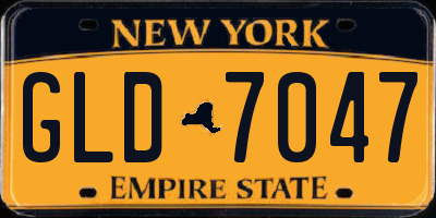 NY license plate GLD7047