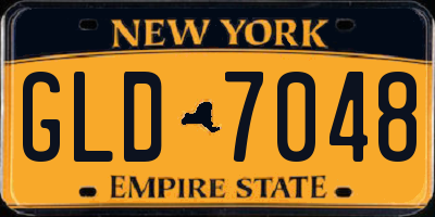 NY license plate GLD7048
