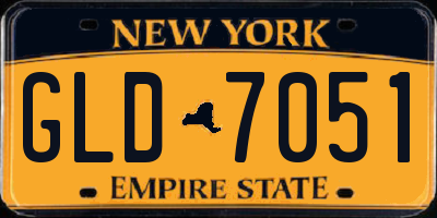 NY license plate GLD7051
