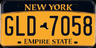NY license plate GLD7058