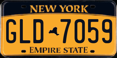 NY license plate GLD7059