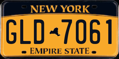 NY license plate GLD7061