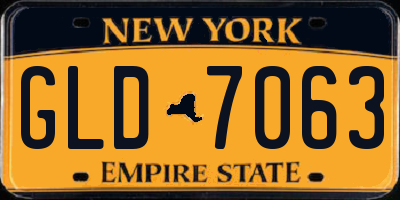 NY license plate GLD7063