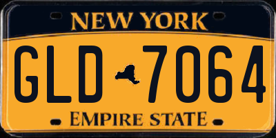 NY license plate GLD7064