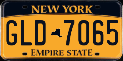 NY license plate GLD7065