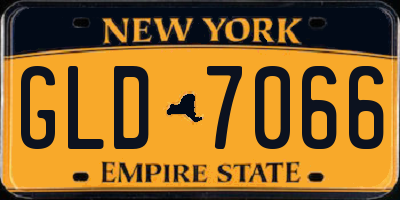 NY license plate GLD7066
