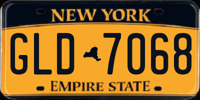 NY license plate GLD7068