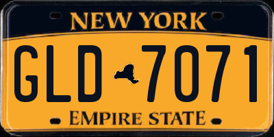 NY license plate GLD7071